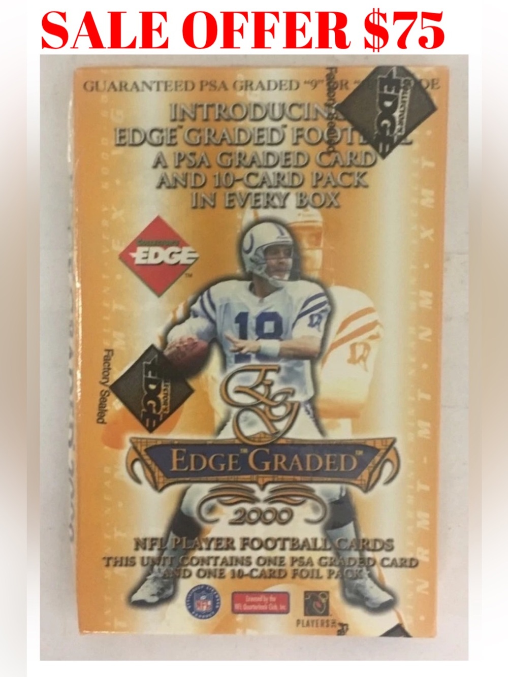 Edge 2000 Factory Sealed NFL Football Card Pack 1 PSA Graded Card Per Pack